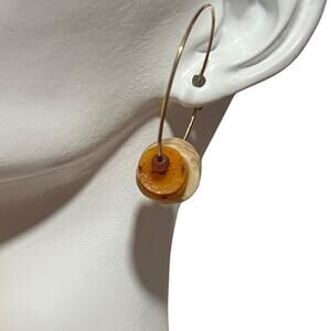 Boho Hoop Earrings with Earth-Tone Beads Handmade Look, Lightweight